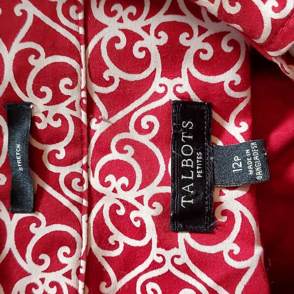 Talbots Red And White Button Down - image 7